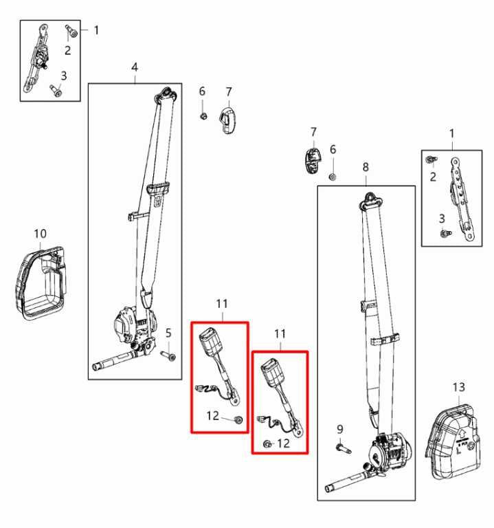 17-19 Chrysler Pacifica Limited Front RH and LH Side Seat Belt Buckle Set *ReaD* - Alshned Auto Parts