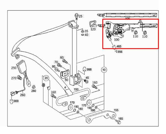 06-09 Mercedes-Benz CLK 350 Front RH Side Seat Belt Feeder Adjuster Guide *ReaD* - Alshned Auto Parts