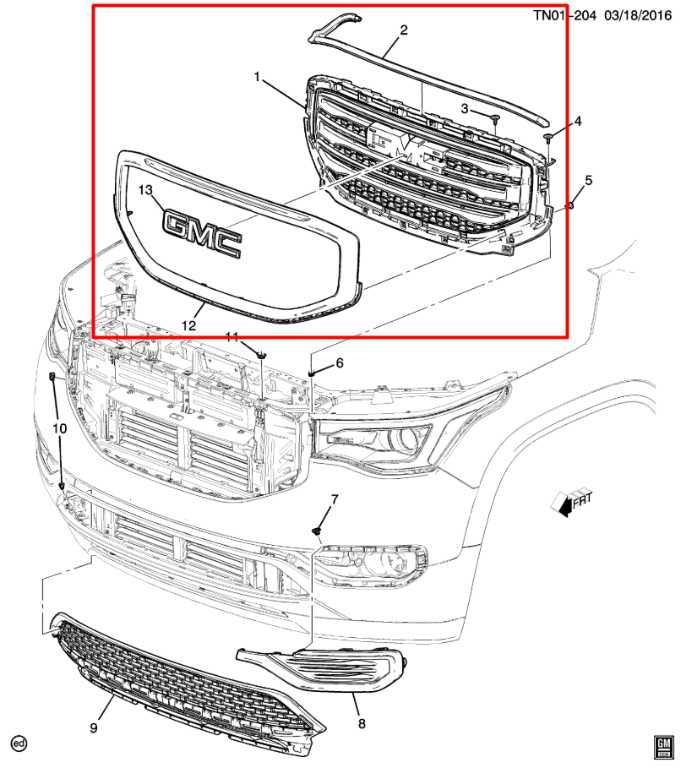 2017-19 GMC Acadia SLT-1 3.6L Front Radiator Upper Grille Assembly Chrome *ReaD* - Alshned Auto Parts
