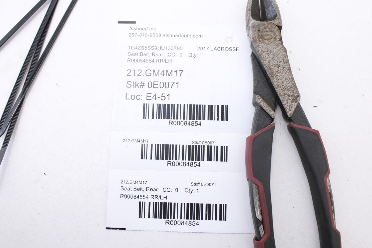 17-19 Buick LaCrosse Premium 3.6L AWD Rear Left Side 2nd Row Seat Belt Retractor9