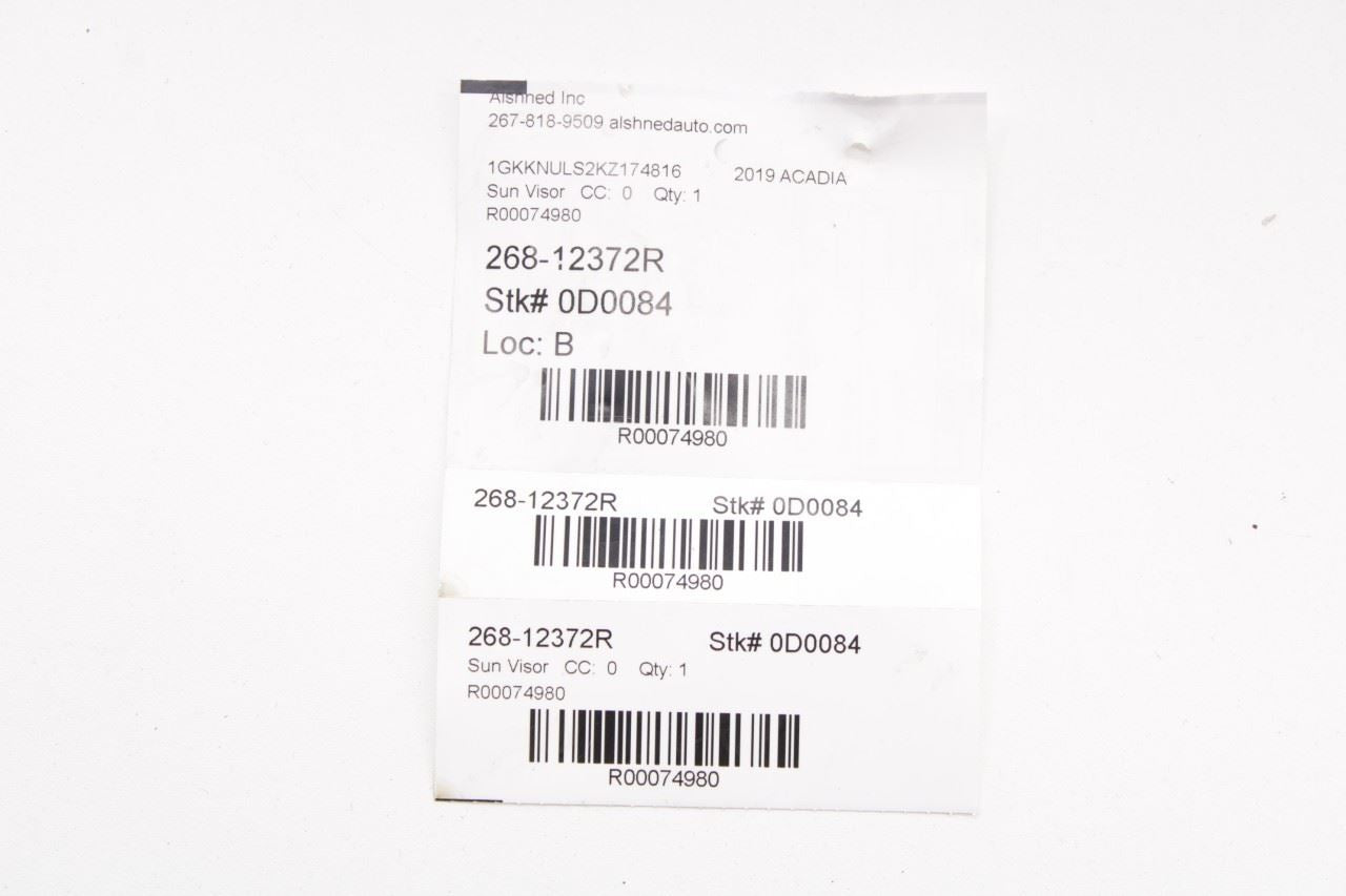 17-23 GMC Acadia SLT-1 Front RH and LH Side Sun Visor Set w/ Illuminated Mirror - Alshned Auto Parts