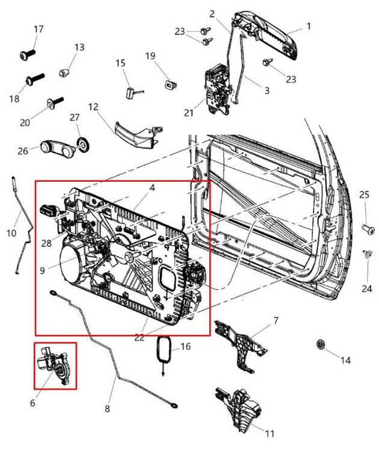 2013-2018 RAM 1500 Laramie Front Left Door Window Regulator w/ Carrier and Motor - Alshned Auto Parts