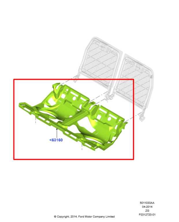 15-23 Ford Mustang GT 5.0L Rear 2nd Row Seat Lower Cushion Bottom FR3Z-6363840-B1