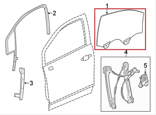 2018-2024 Chevrolet Equinox LT Front Left Door Window Movable Glass 84398670 OEM - Alshned Auto Parts