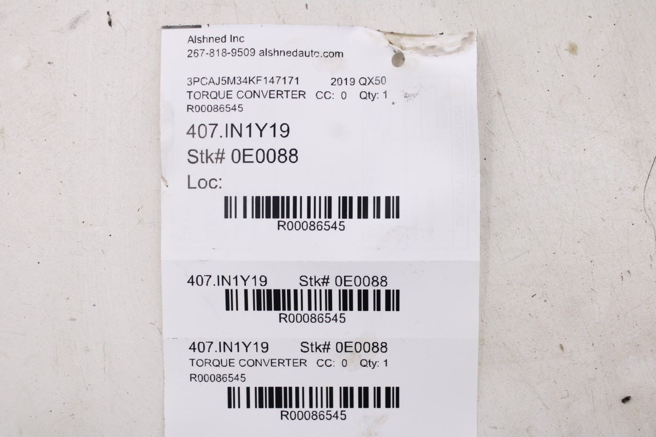 2019-2021 Infiniti QX50 ESSENTIAL 2L AWD Automatic Transmission Torque Converter - Alshned Auto Parts