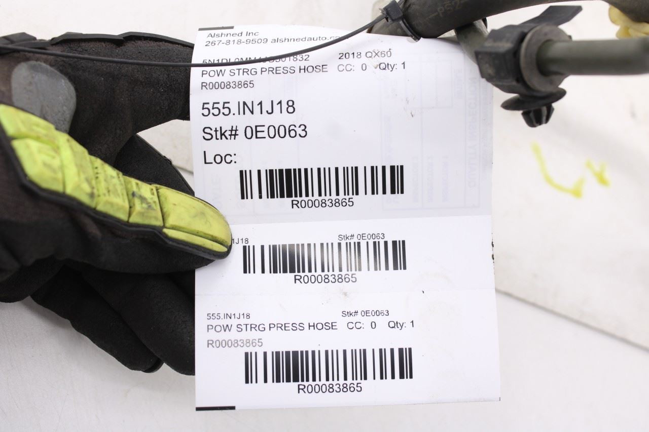 17-19 Infiniti QX60 3.5L Power Steering Pump Pressure Hose Tube Pipe 49710-3KA0C9