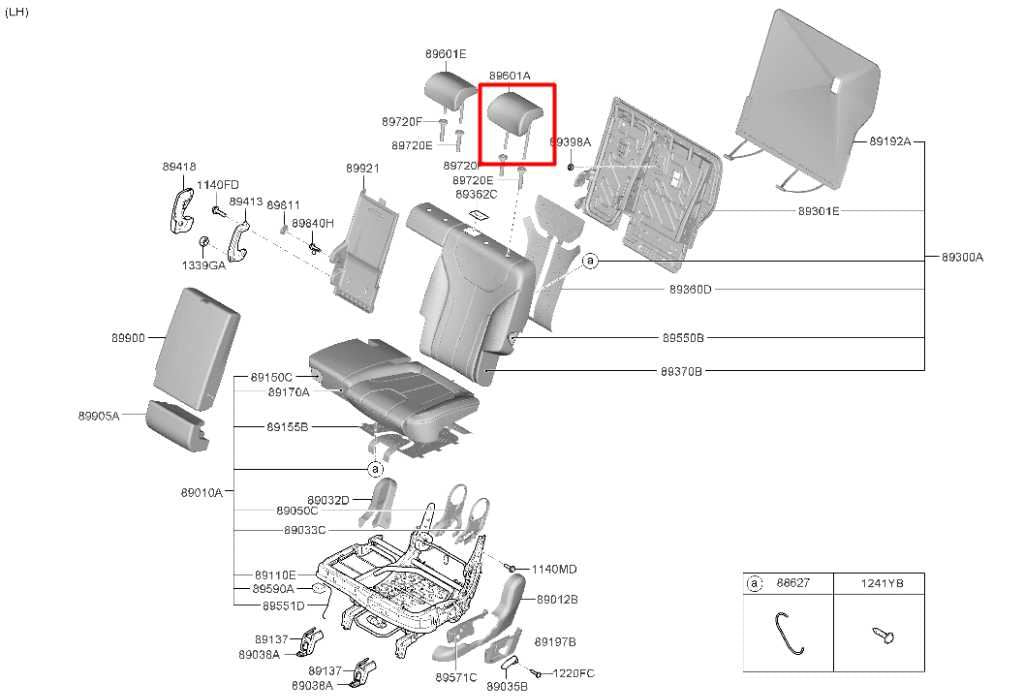 2019-23 Hyundai Santa Fe SEL 2.5L Rear Left or Right Side 2nd Row Seat Headrest - Alshned Auto Parts