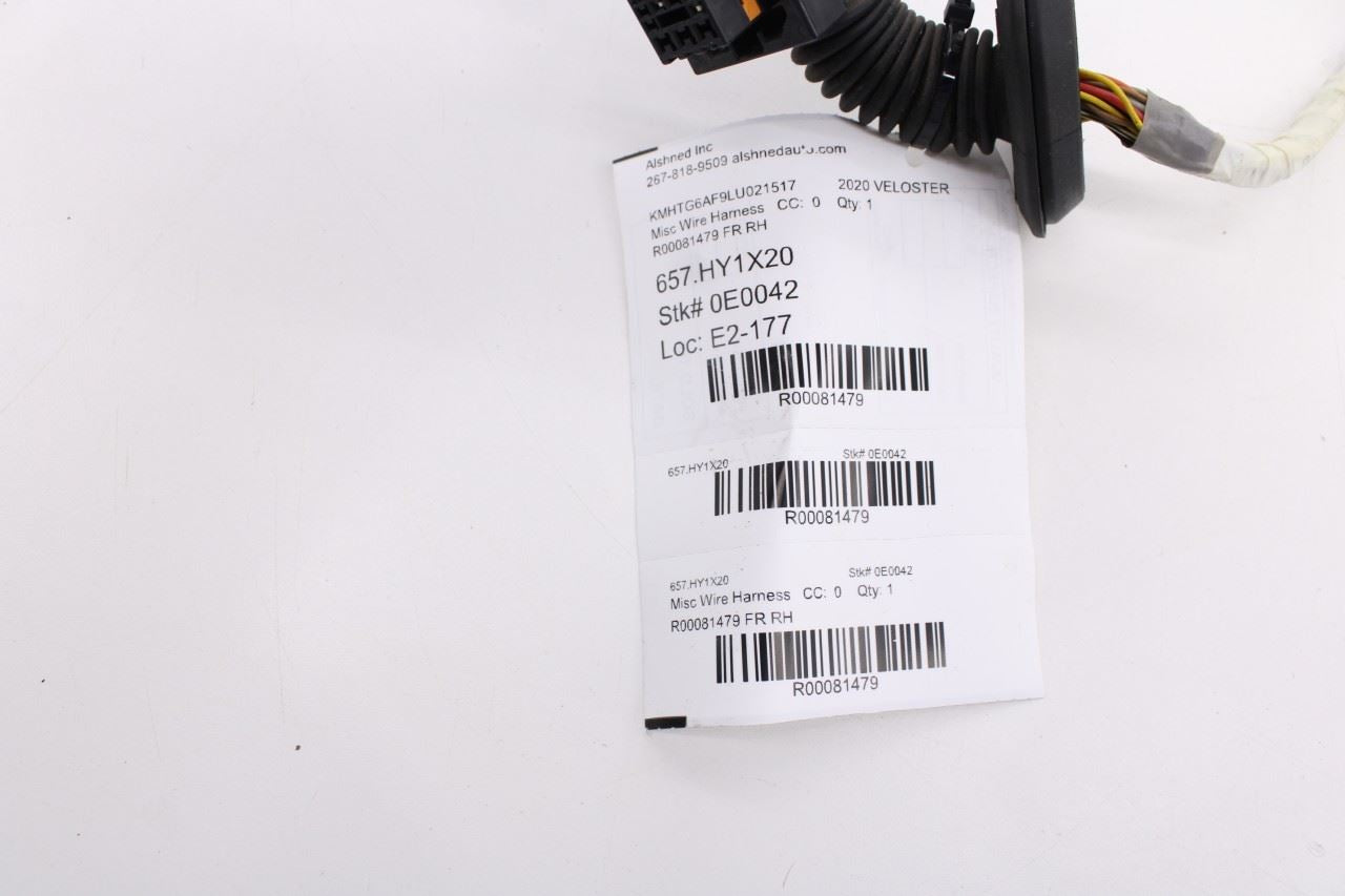 2019-2021 Hyundai Veloster Front Right Side Door Wire Harness 91610-J3170 OEM11