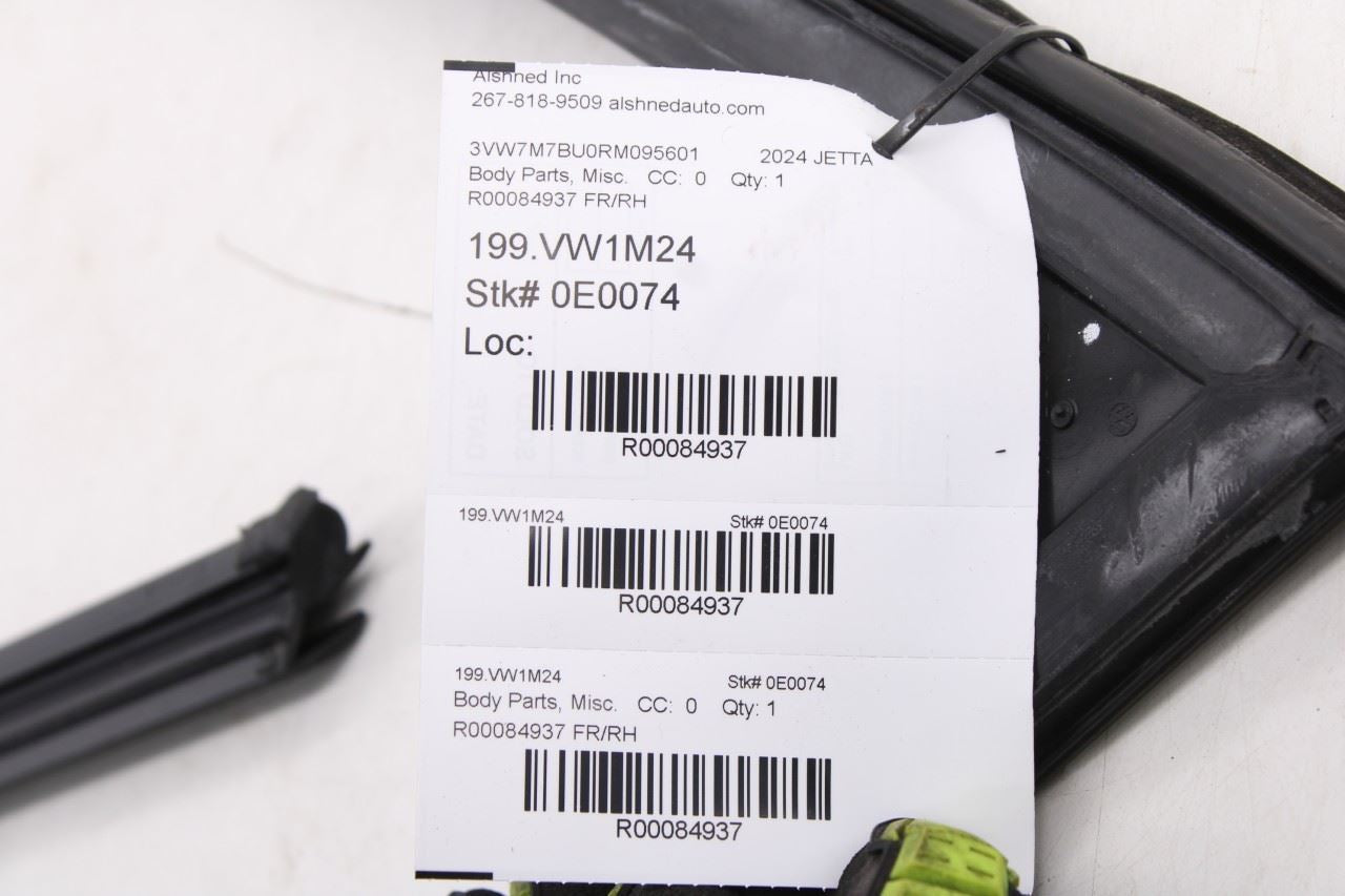 19-26 Volkswagen Jetta SE FR RH Door Run Channel w/ Belt Weatherstrip Set *ReaD* - Alshned Auto Parts