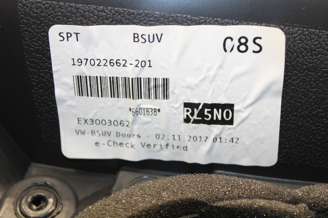 2018-2021 Volkswagen Atlas S Rear Left Driver Door Trim Panel 3CN867211BHTB OEM - Alshned Auto Parts