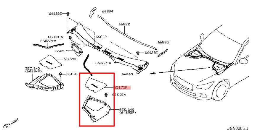 14-23 Infiniti Q50 Luxe Front Left Cowl Vent Brake Fluid Cover Panel 64895-4GF0A - Alshned Auto Parts