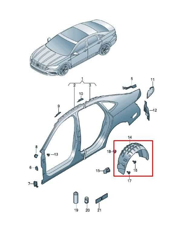 2019-26 Volkswagen Jetta SE Rear Left Driver Side Wheelhouse Liner Splash Shield1