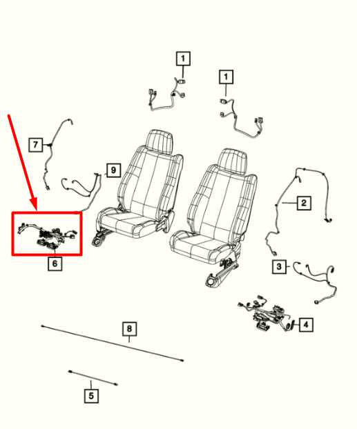 2016-2020 Dodge Durango Front Right Seat Cushion Wire Harness 68357662AA OEM - Alshned Auto Parts