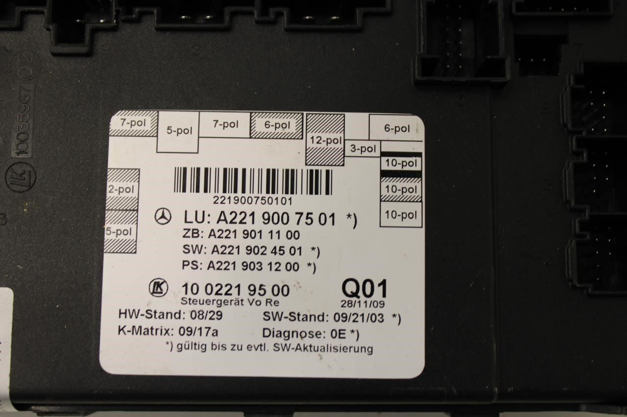 2007-2013 Mercedes-Benz S550 Front RH Side Door Control Module 221-900-75-01 - Alshned Auto Parts