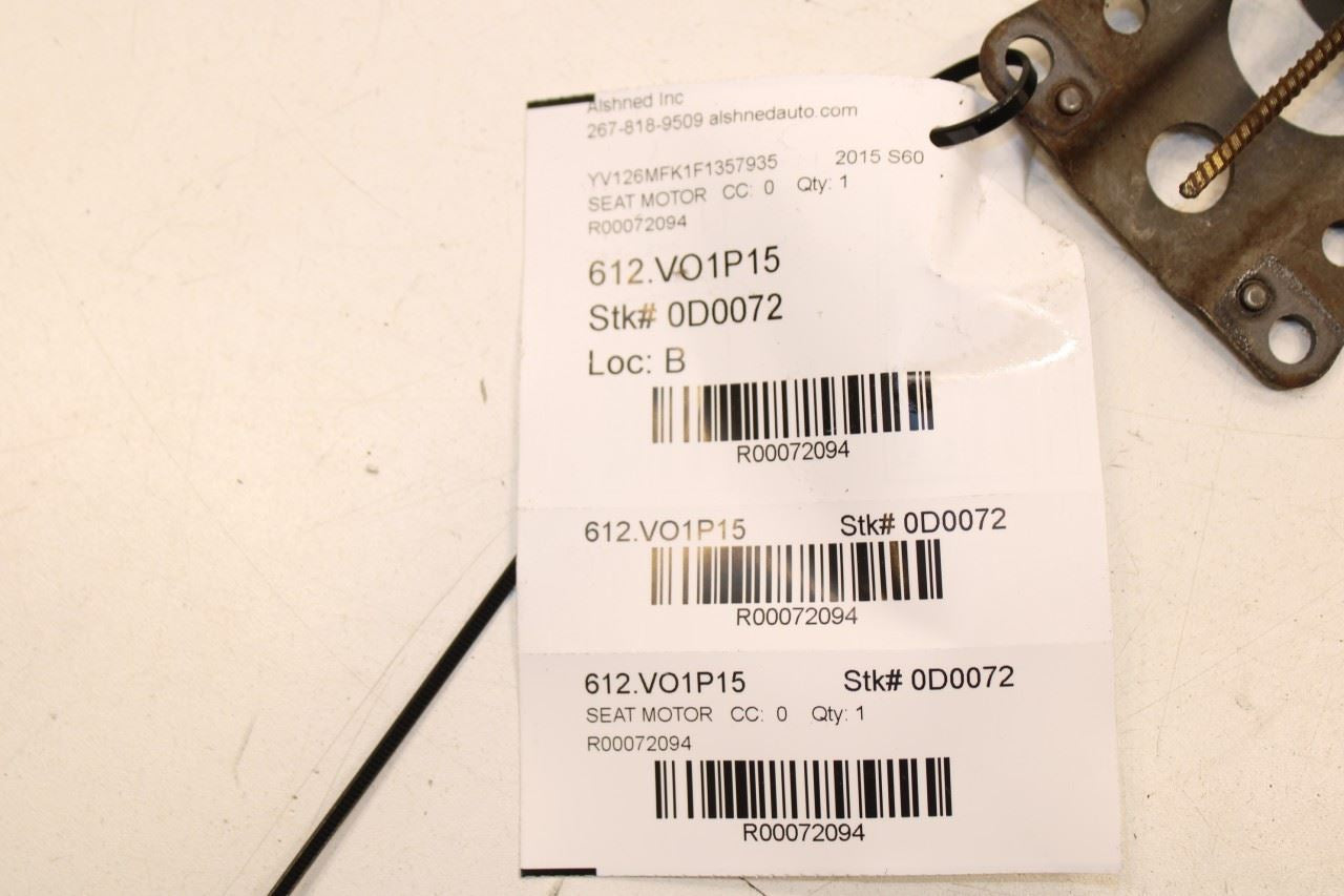 15-16 Volvo S60 T5 Premier 2.0L Front Passenger Right Side Seat Adjustment Motor - Alshned Auto Parts