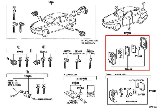 11-15 Lexus IS250 Smart Key Keyless Remote Entry Fob Transmitter 89904-30C60 OEM - Alshned Auto Parts