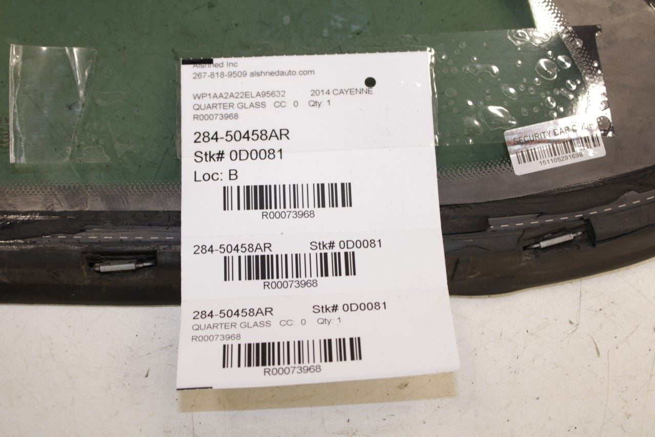 2011-18 Porsche Cayenne Platinum Rear Right Passenger Side Quarter Window Glass - Alshned Auto Parts
