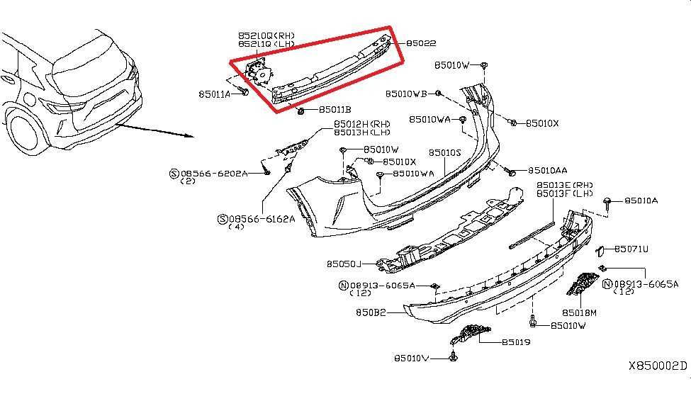 2019-2025 Infiniti QX50 Rear Bumper Reinforcement Impact Bar 85030-5NA0A *ReaD* - Alshned Auto Parts