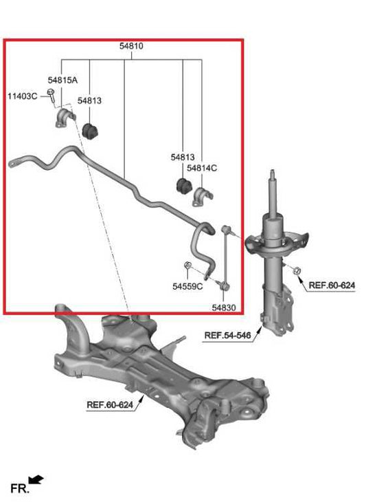 19-21 Kia Forte LXS 2.0L FWD Front Stabilizer Sway Anti-Roll Bar 54810-F2000 OEM - Alshned Auto Parts