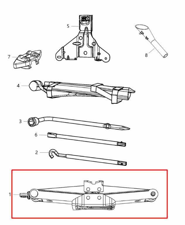 2011-2022 Dodge Durango SXT 3.6L AWD Scissor Lifting Jack 68068665AC OEM1