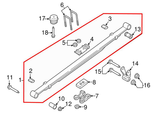 2015-2020 Ford F150 Rear RH or LH Side Suspension Leaf Spring FL34-5560-AH OEM - Alshned Auto Parts