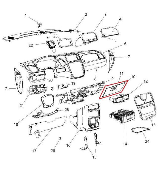 2012-2020 Dodge Grand Caravan GT Lower Glove Box Storage Compartment 1JF18DX9AA - Alshned Auto Parts