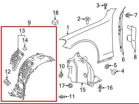 2015-21 Mercedes-Benz C300 4Matic Front Left Side Wheelhouse Liner Splash Shield1
