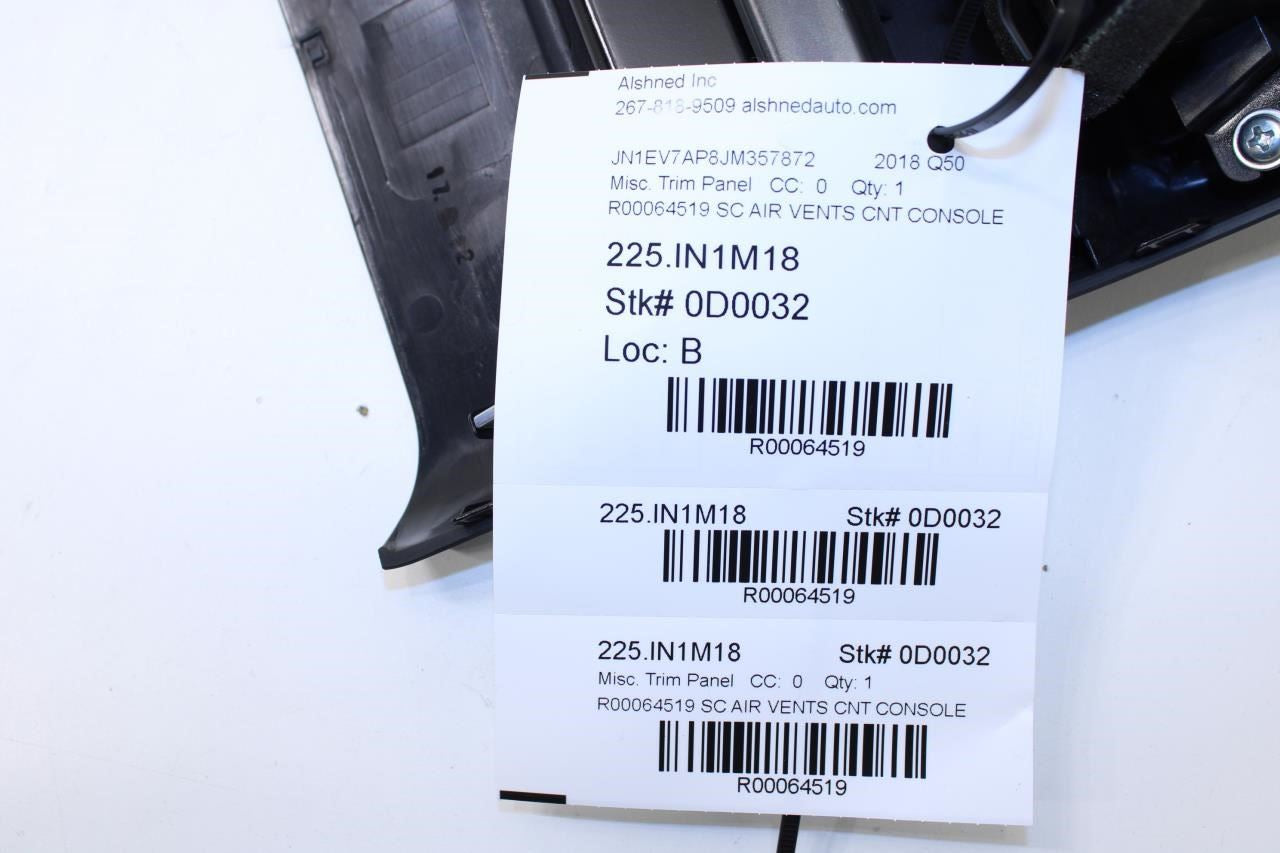 2014-19 Infiniti Q50 Luxe Rear Center Console Back Panel w/ Air Vent 96930-4GA0A - Alshned Auto Parts
