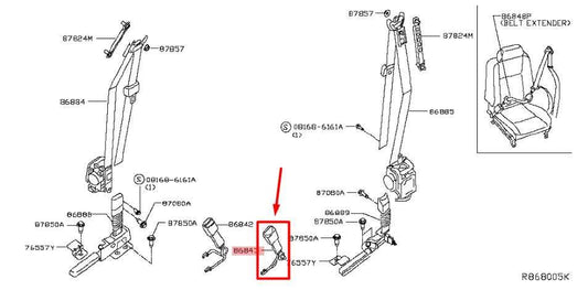 2013-2020 Nissan Pathfinder Front Left Side Seat Belt Buckle 86843-9HU8B OEM - Alshned Auto Parts