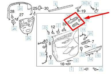 18-23 Buick Enclave Front Right Passenger Door Power Window Switch 84526191 OEM - Alshned Auto Parts