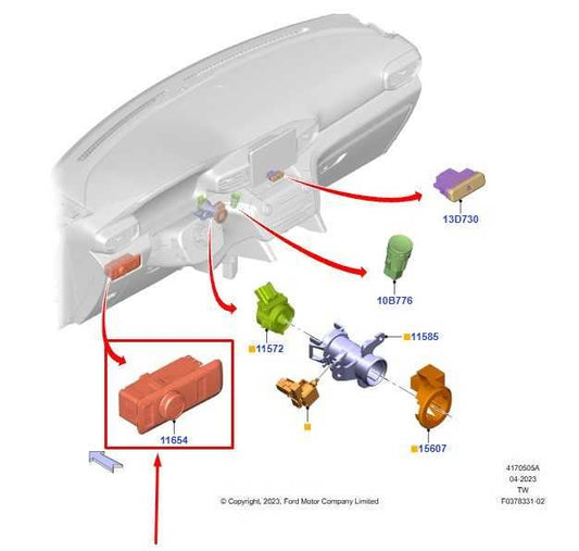 2020-25 Ford Explorer Dash Left Side Headlight Lamp Control Switch LB5Z-11654-RC - Alshned Auto Parts