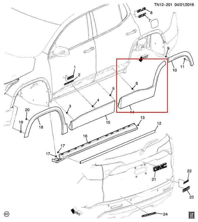 2017-2023 GMC Acadia SLT-1 Rear Right Side Door Lower Body Molding 85617230 OEM - Alshned Auto Parts