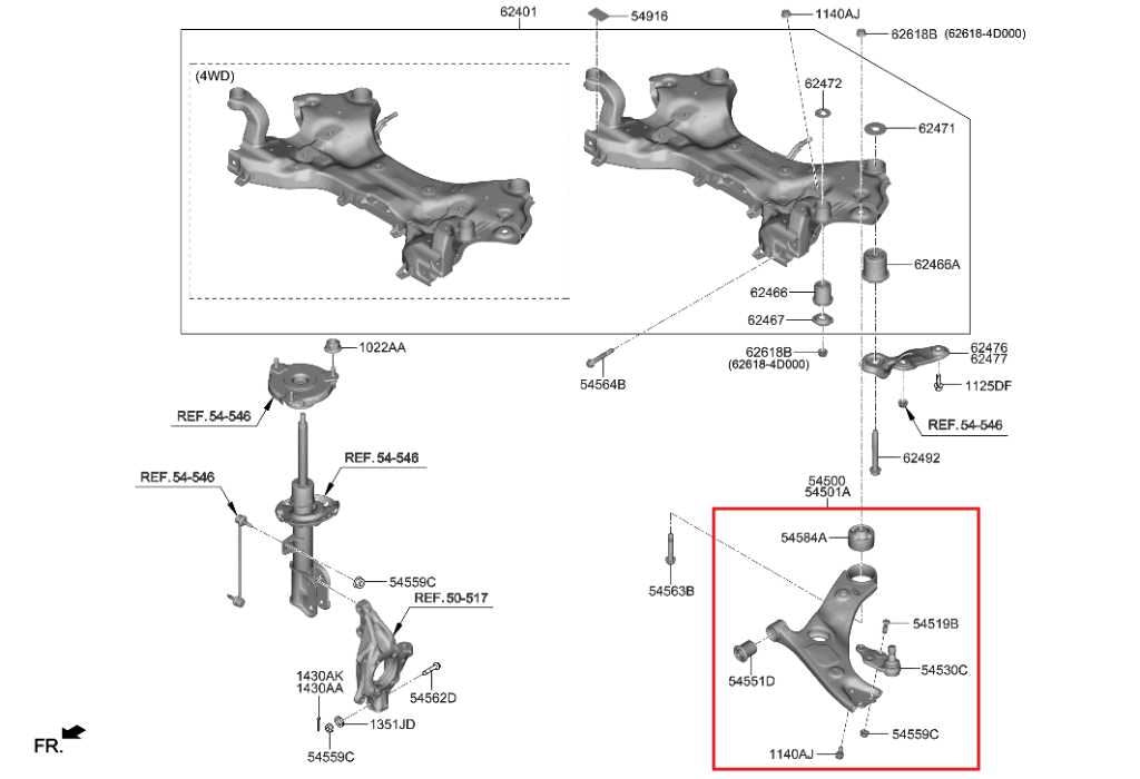 2019-20 Hyundai Santa Fe SEL 2.4L AWD Front Right Lower Control Arm 54501-S1050 - Alshned Auto Parts