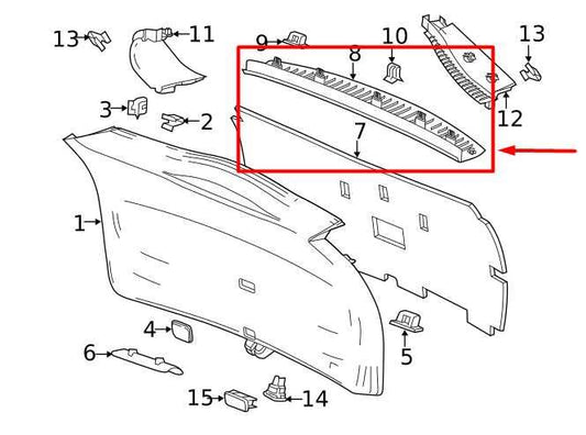 2018-2024 Buick Enclave Rear Tailgate Back Door Upper Trim 84368218 OEM - Alshned Auto Parts