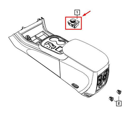 14-22 Jeep Grand Cherokee Center Console Transfer Case Control Switch 68141344AD - Alshned Auto Parts
