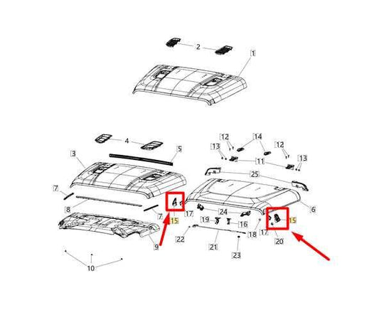 20-24 Jeep Gladiator FR Right / Left Hood Safety Catch Lock Latch 68240952AF OEM - Alshned Auto Parts