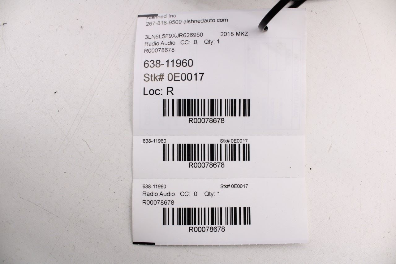 2017-2020 Lincoln MKZ Reserve Audio Radio Receiver HP5T-18D818-GE OEM - Alshned Auto Parts