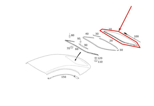 2006-09 Mercedes-Benz CLK 350 Convertible Top Rear Back Glass 2097700173 *ReaD* - Alshned Auto Parts