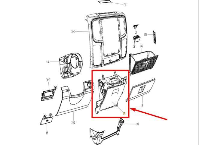 13-18 Ram 1500 Center Dash Instrument Panel Lower Storage Drawer 1VY88DX9AG OEM - Alshned Auto Parts