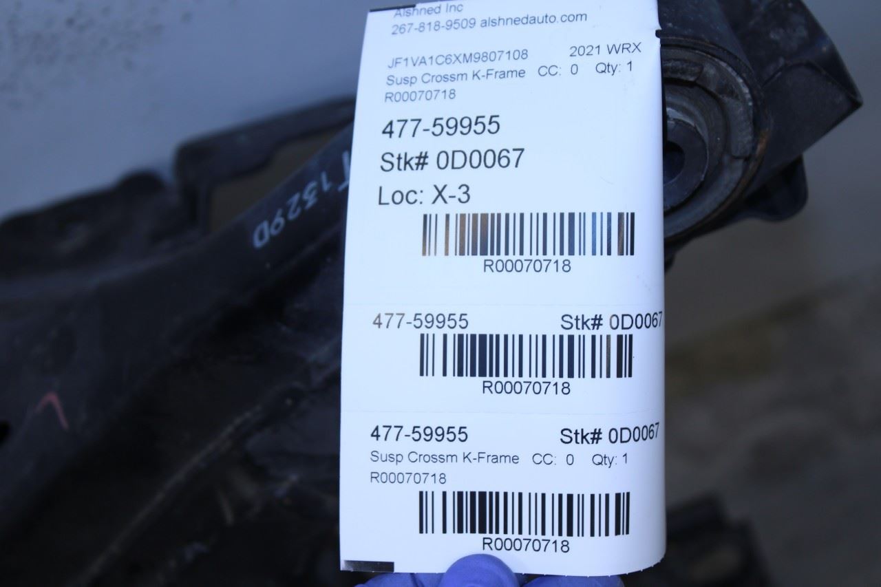 2015-2021 Subaru WRX Premium 2.0L AWD Rear Crossmember Subframe 20152VA000 OEM - Alshned Auto Parts