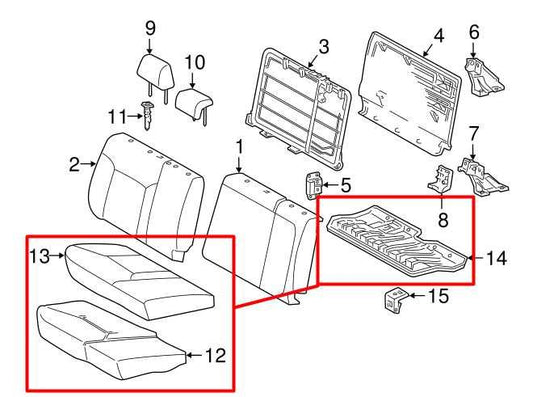 20-23 Toyota Tacoma Rear RH 2nd Row Seat Lower Cushion Bottom 71075-04301-C4 OEM - Alshned Auto Parts