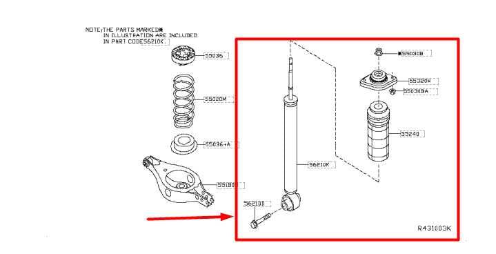 2016-2020 Infiniti QX60 FWD Rear Right Side Shock Strut Absorber E6210-9NF0A OEM - Alshned Auto Parts
