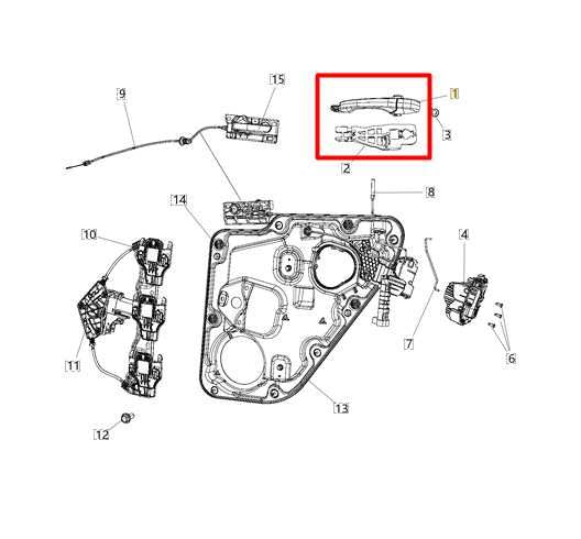 2013-2021 Jeep Grand Cherokee Rear Left Side Door Exterior Handle 1SP27GW7AC OEM - Alshned Auto Parts