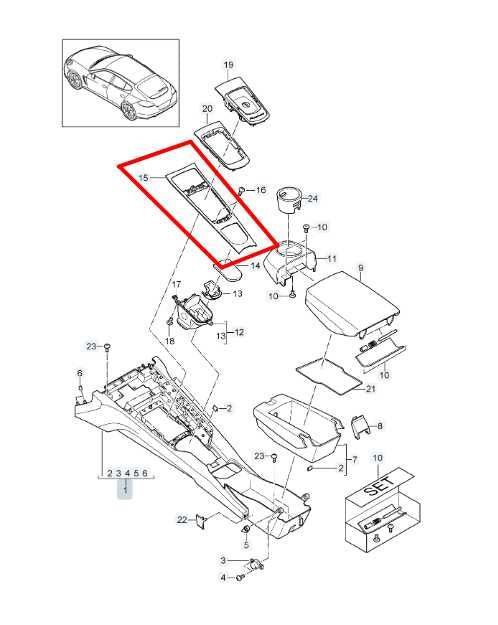 10-16 Porsche Panamera 4 Front Center Console Trim Bezel 970-553-371-00-A61 OEM - Alshned Auto Parts