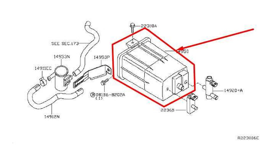 2004-14 Nissan Maxima Fuel Vapor Evaporator Emission Canister 14950-7Y000 *ReaD* - Alshned Auto Parts