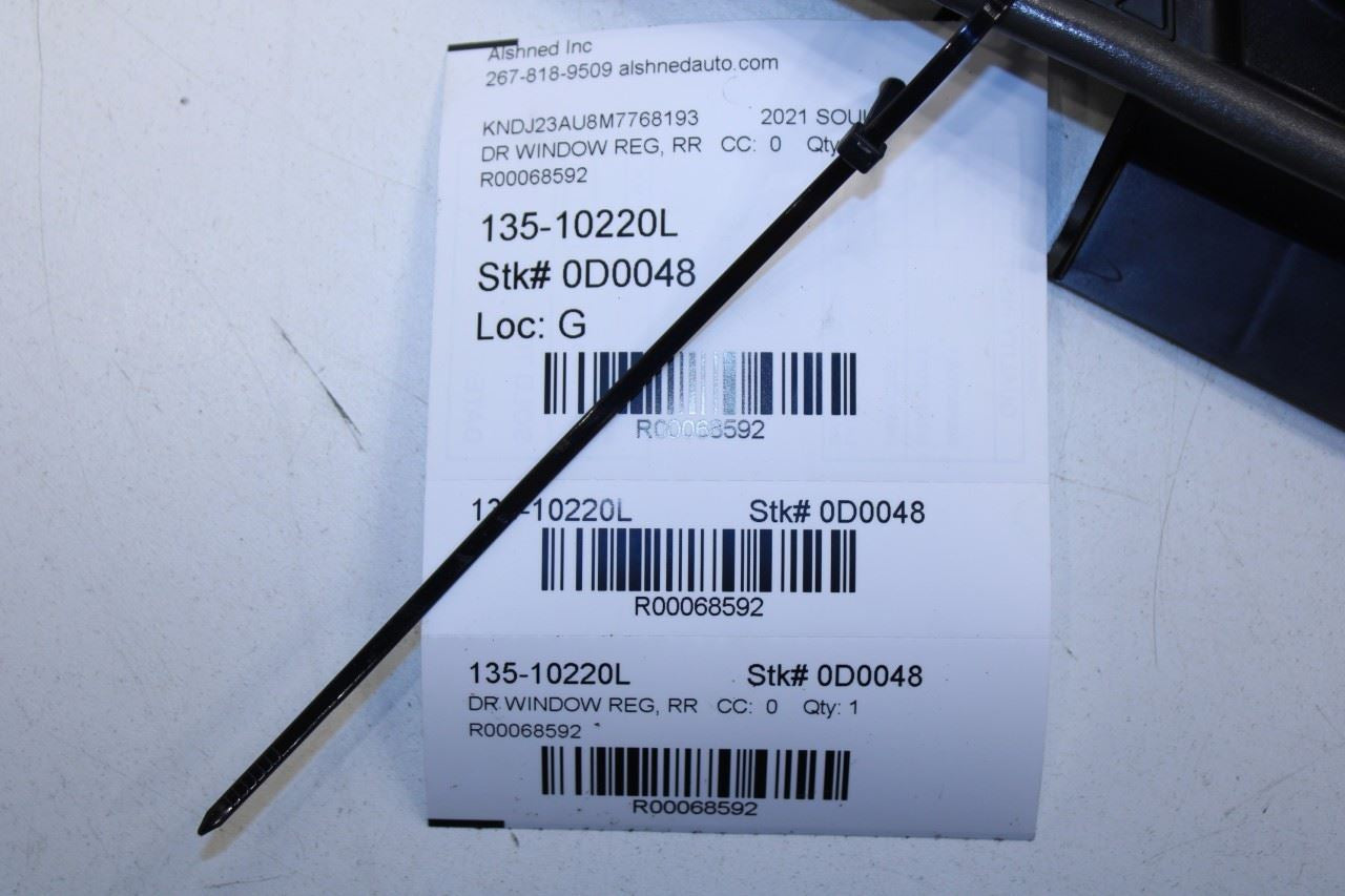 2020-25 KIA Soul LX Rear Left Door Window Regulator w/ Carrier Plate 83470-K0000 - Alshned Auto Parts