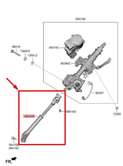 19-20 Hyundai Santa Fe Steering Column Intermediate Lower Shaft 56400-S2000 OEM - Alshned Auto Parts