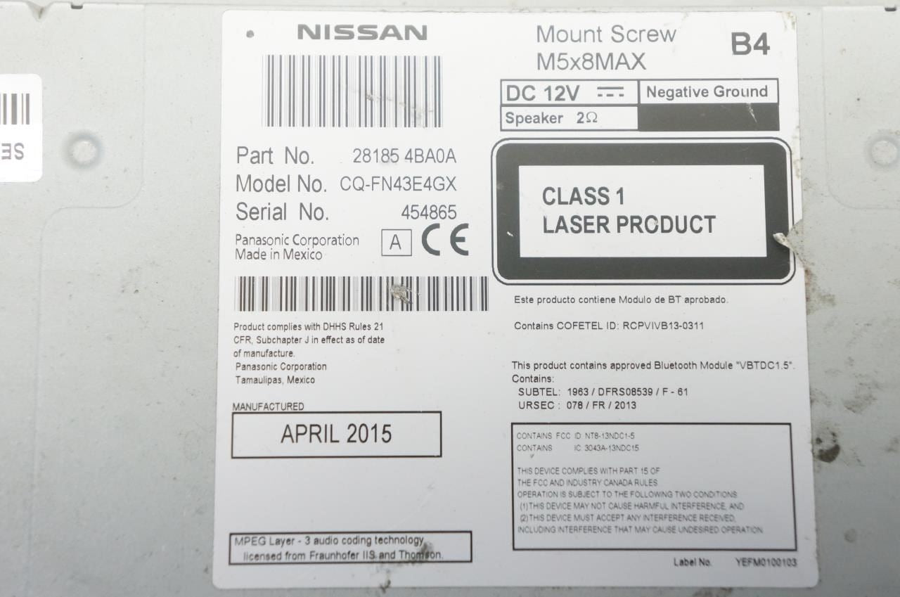 2014-2016 Nissan Rogue Faceplate Audio Panel w/ Receiver w/ Display 28185-4BA0A - Alshned Auto Parts