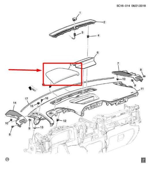 19-23 Chevrolet Silverado 1500 Instrument Cluster Trim Cover Visor 84054787 OEM - Alshned Auto Parts