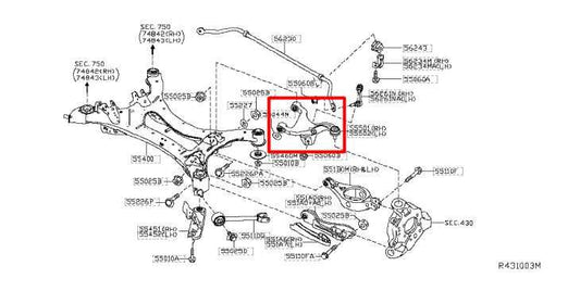14-20 Infiniti QX60 Rear Right Passenger Side Upper Control Arm 55501-3JA0B OEM - Alshned Auto Parts